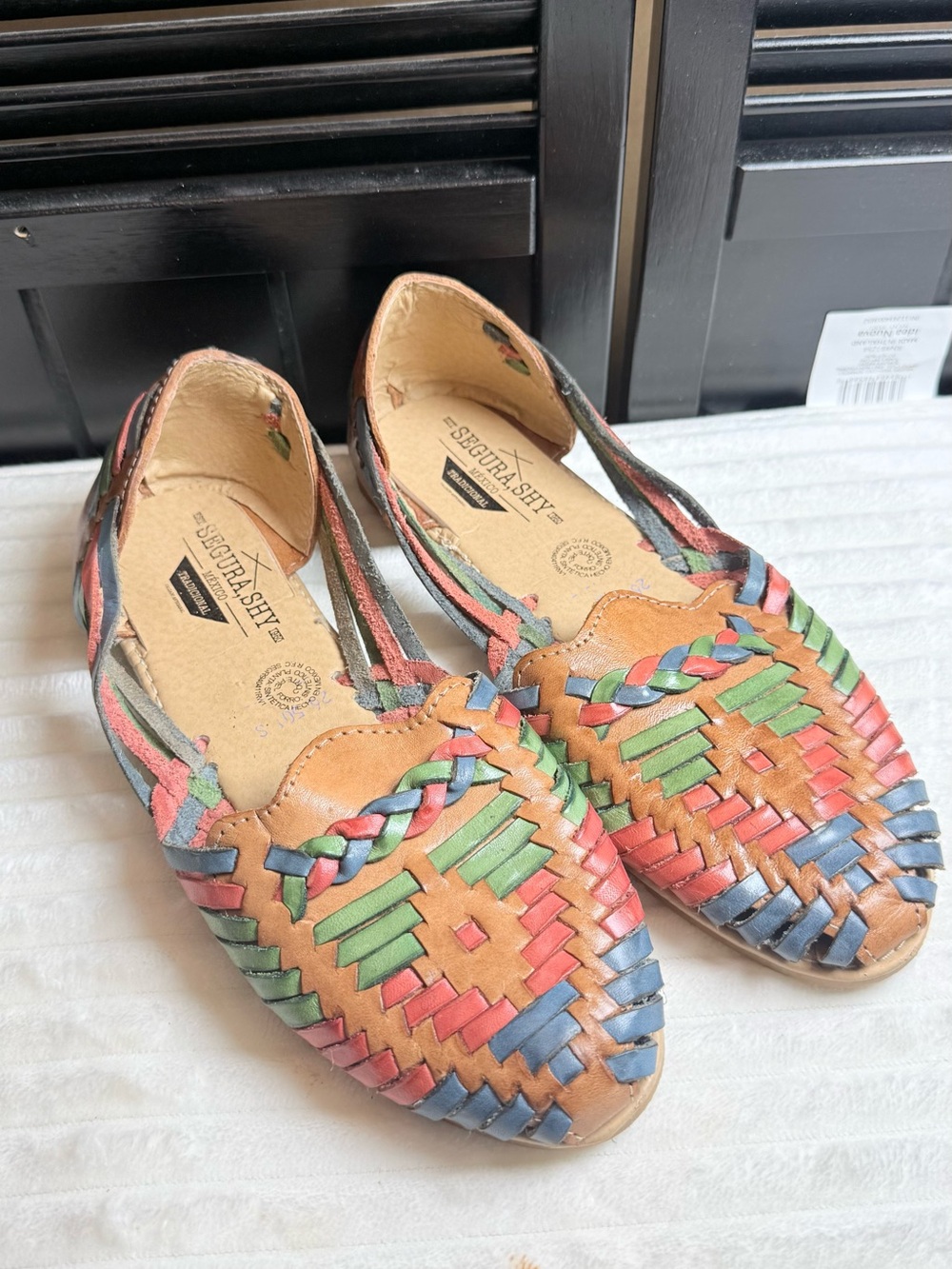 Multicolor Woven Leather Huarache Flats